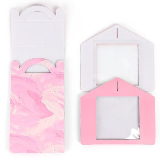 Цена за 5 шт. Коробка кондитерская с окном, сундук, «Нежные краски», 20×20×20 см