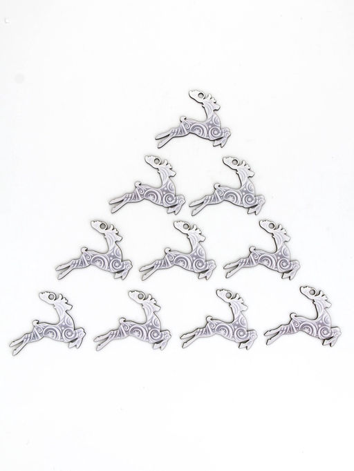 Ёлочная игрушка деревянная «Новый год: олень», набор 10 шт.