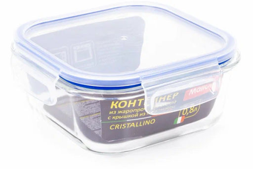 Контейнер из жаропрочного стекла с крышкой из пластика 0.8 л, CRISTALLINO арт.003126 /Mallony/  фото 8