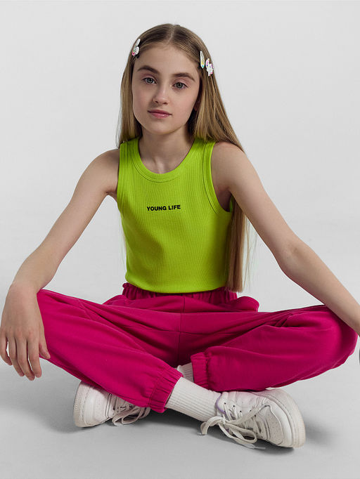 Топ для девочек в лаймово-зеленом цвете - Mark formelle фото 2