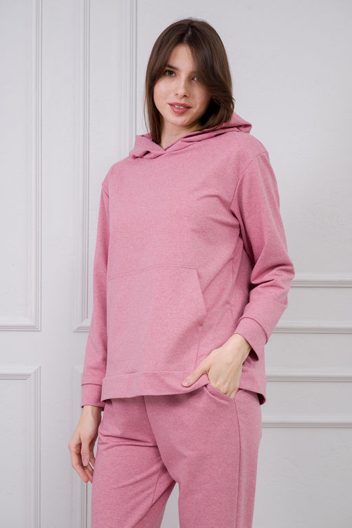 Костюм женский из футера Линда розовый меланж