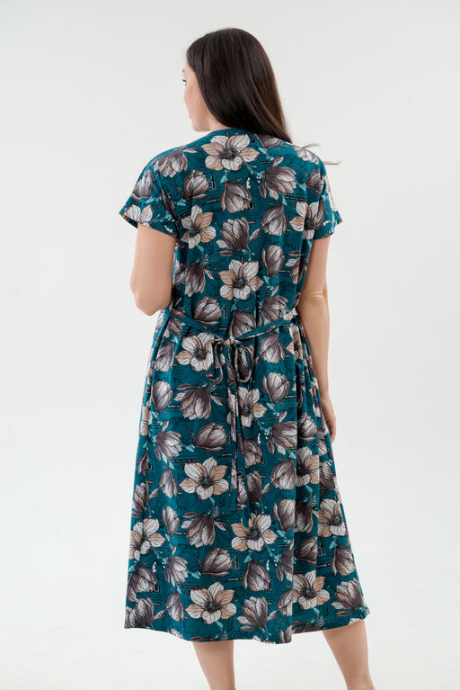 Платье женское из кулирки Миранда изумруд макси - Амадэль фото 10