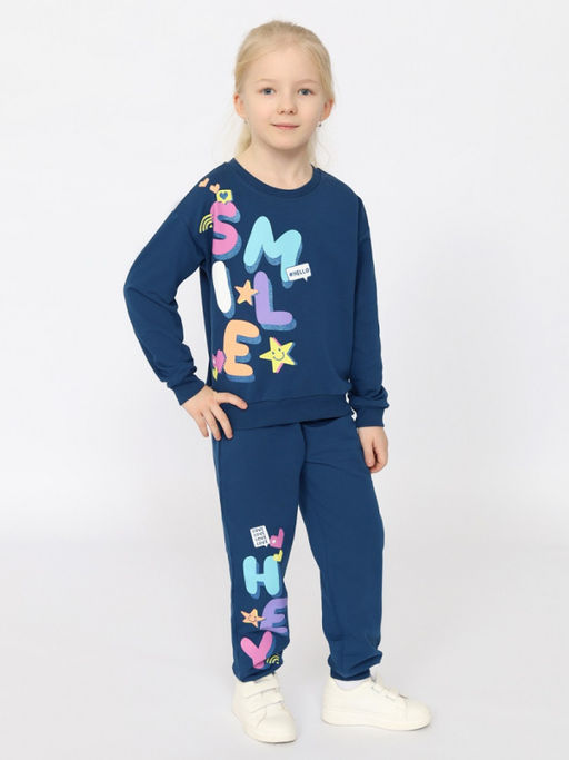 CRB wear/CSKG 90238-41-395 Комплект для девочки (джемпер, брюки),темно-синий/Ex.Cherubino