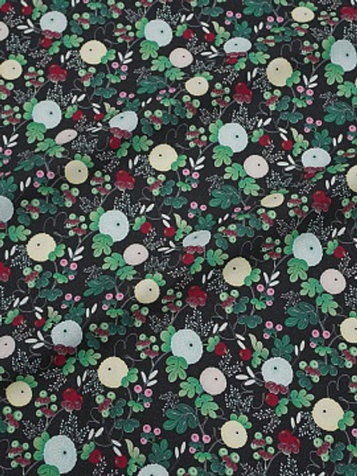 Плательная вискоза Digital Цветочные фонарики цв.черный, ш.1.5м, вискоза-100%, 175гр/м.кв - Купава фото 8