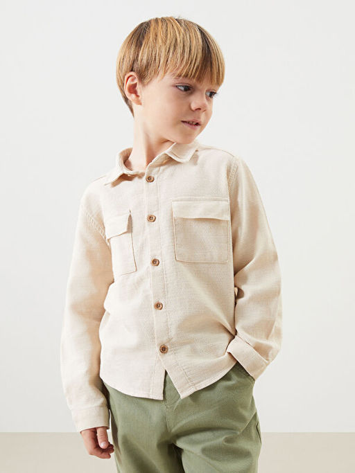 Basic Uzun Kollu Erkek ?ocuk G?mlek ve Pantolon 2li