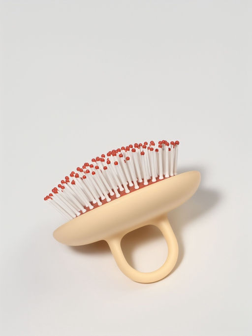 Расчёска массажная, компактная, 8×6.5 см, бежевая