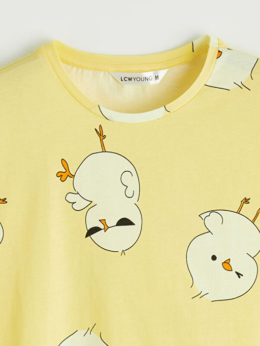 Bisiklet Yaka Desenli Kad?n Pijama Tak?m