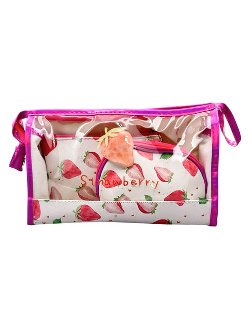 Sunflower Набор косметичек с принтом Клубнички 01 TY, 3 шт., розовый