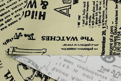 Интерьерный хлопок Газета цв.бежево-желтый, СОРТ2, ш.1.5м, хлопок-100%, 230гр/м.кв - Купава фото 6