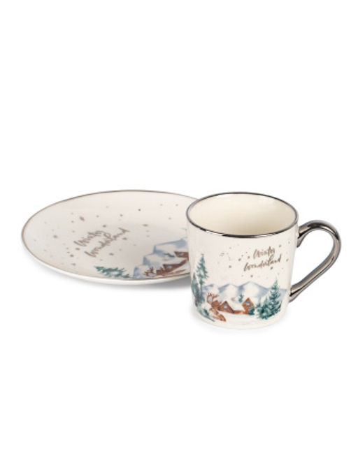 Набор десертная тарелка 20см + кружка 330мл WINTER FOREST - SIJ фото 3