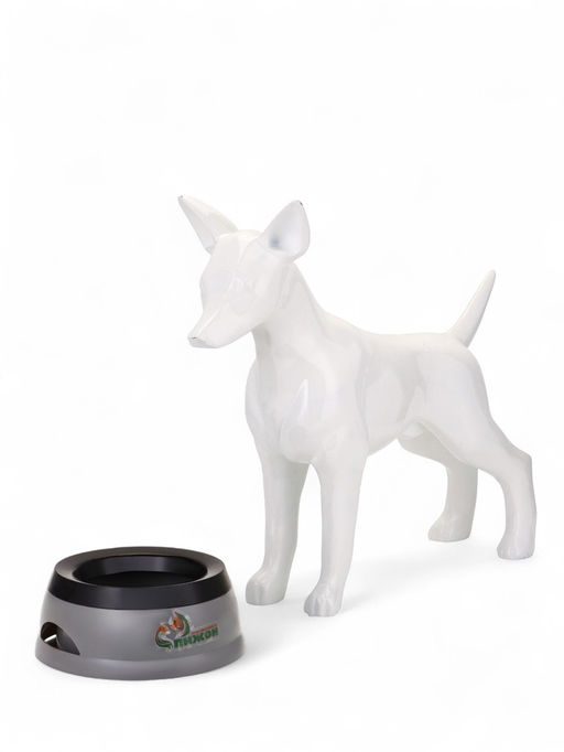 Миска-непроливайка для животных, 19×8 см, с дополнительной вставкой от расплёскивания, пластик, серая