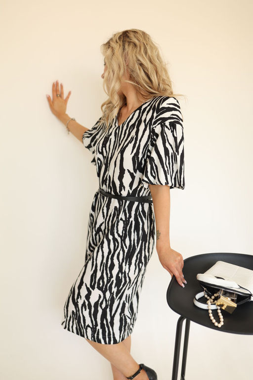 Платье AMORI 9749 чёрно-белый  фото 3