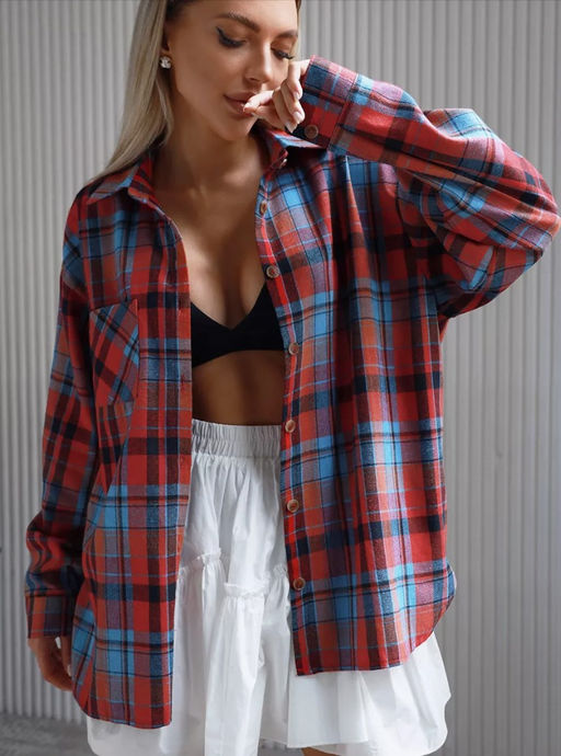 K11205 Рубашка OVER SIZE СВ_РОЗОВЫЙ_02 - Brand фото 7