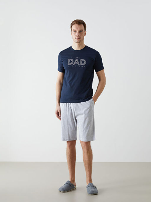 Standart Kal?p Erkek ?ortlu Pijama Tak?m?