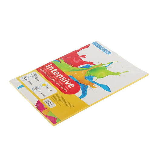 Бумага цветная А4, 50 листов Calligrata Интенсив, жёлтая, 80 г/м  фото 2