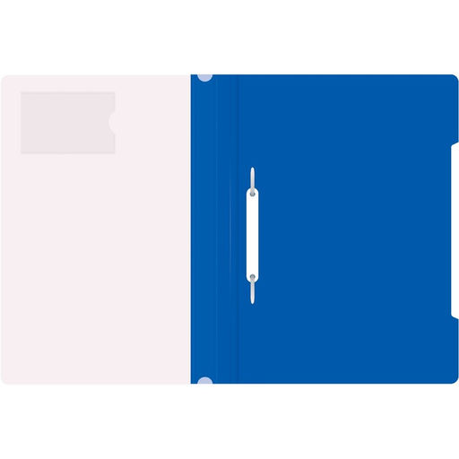 Цена за 10 шт. Папка-скоросшиватель Calligrata, А4, 180 мкм, карман для визитки, прозрачный верх, синяя