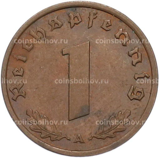 Монета 1 рейхспфенниг 1940 года A Германия