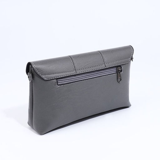 Сумка-клатч на магните, длинный ремень, цвет серый - Simaland фото 2
