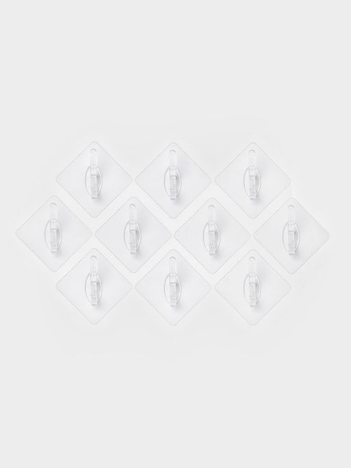 Крючки самоклеящиеся настенные прозрачные, с двойным крюком, 6.56.5 см, 10 шт. - Simaland фото 3