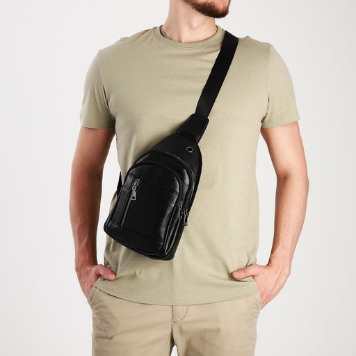 Сумка слинг, искусственная кожа, цвет чёрный - Simaland фото 3