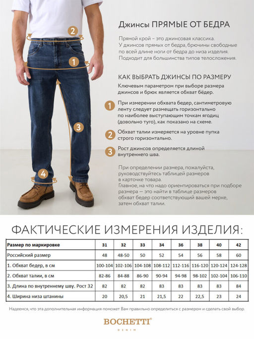 джинсы мужские темно-синие - BOCHETTI фото 11