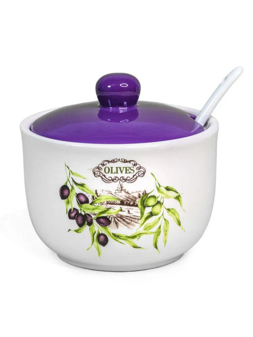 Сахарница ОЛИВКИ 520 мл с ложкой арт.MFK21039 /МФК/  фото 3