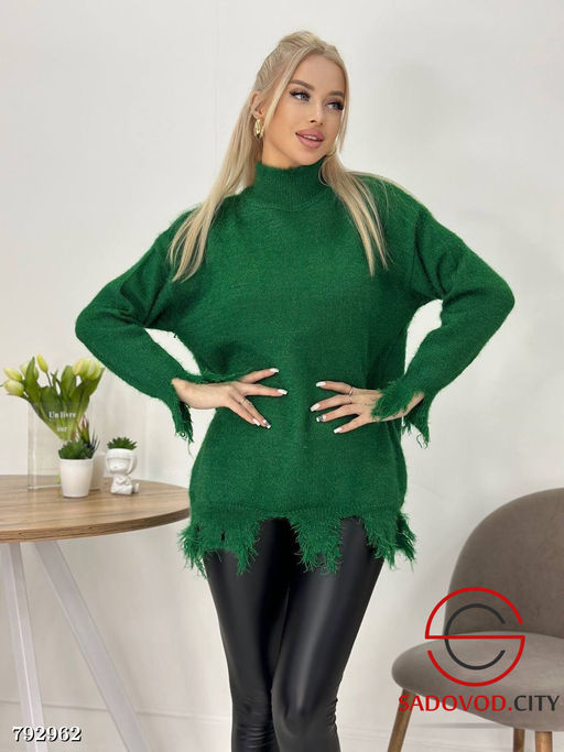 Теплая длинная кофта (низ рваный) - Bruno фото 8