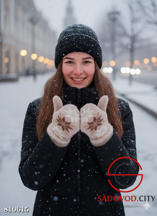 Женские теплые варежки - Bruno фото 5