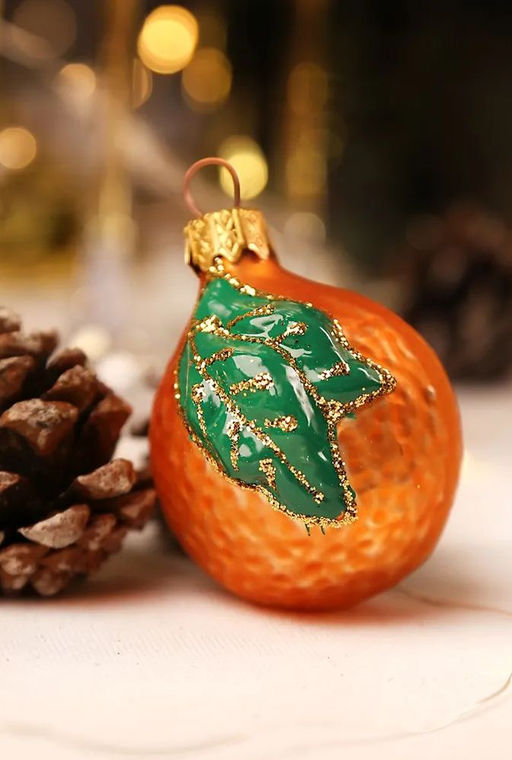 (цена за  2 шт) Елочное украшение Апельсин Ф61105 - Коломеев фото 5