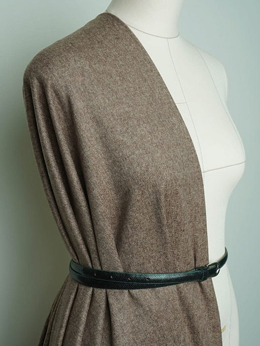 Шерсть костюмная Твид Елочка цв.бежево-коричневый, ш.1.5м, шерсть-50%, п/э-50%, 280гр/м.кв - Купава фото 3