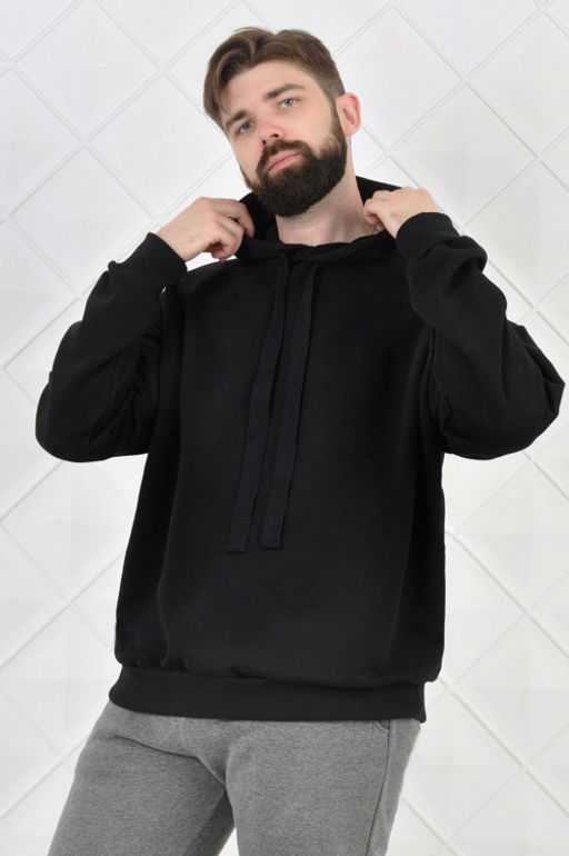 Арт. 6584 Толстовка мужская 46-54 (5 шт) Цвет:черный