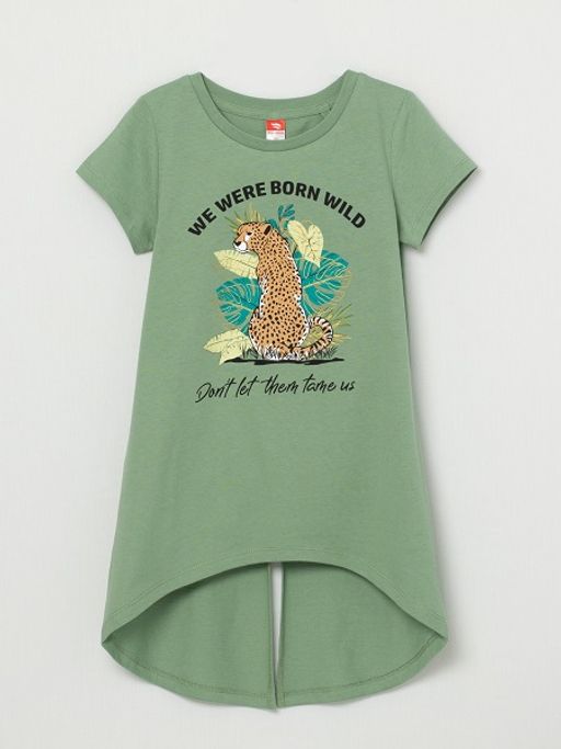 CRB wear/CSJG 63142-34-323 Платье модель "туника" для девочки,оливковый/Ex.Cherubino