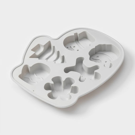 Форма для выпечки новогодняя Доляна Новогодняя варежка, силикон, 6 ячеек, 24?20.5?2.5 см, серая