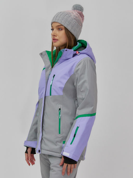 Гоннолыжная куртка женская зимняя сиреневого цвета 709Sn - Chunmai фото 2