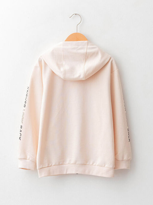 Kap??onlu Bask?l? Uzun Kollu Erkek ?ocuk Fermuarl? Sweatshirt - Waikiki фото 2