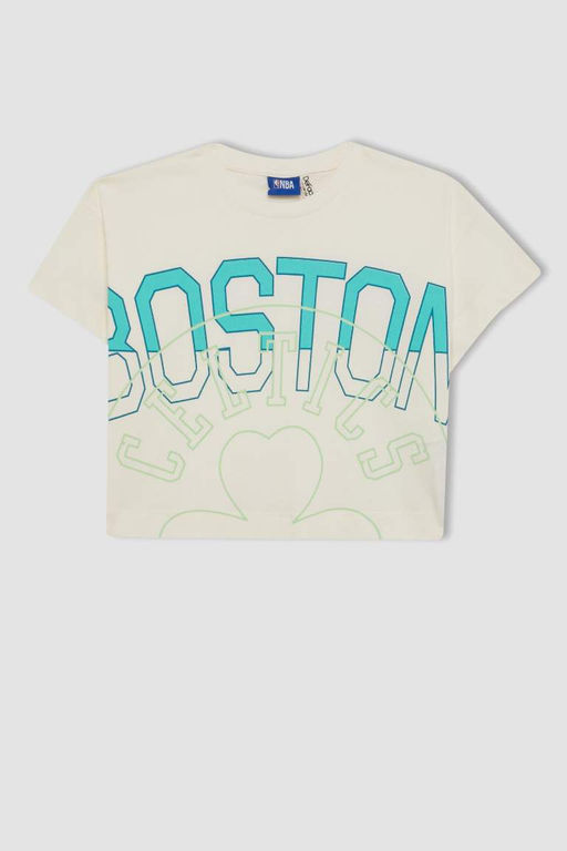 Футболка с короткими рукавами NBA Boston Celtics для девочек - Defacto фото 7