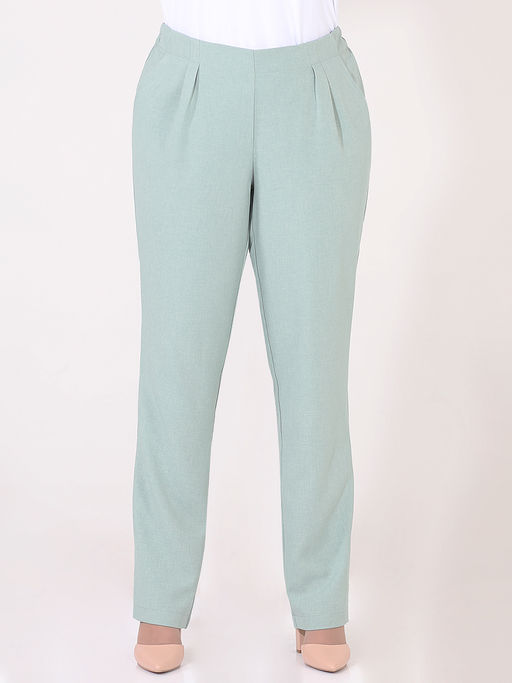 Брюки собственного производства летние зауженные женские большие - Almond фото 2