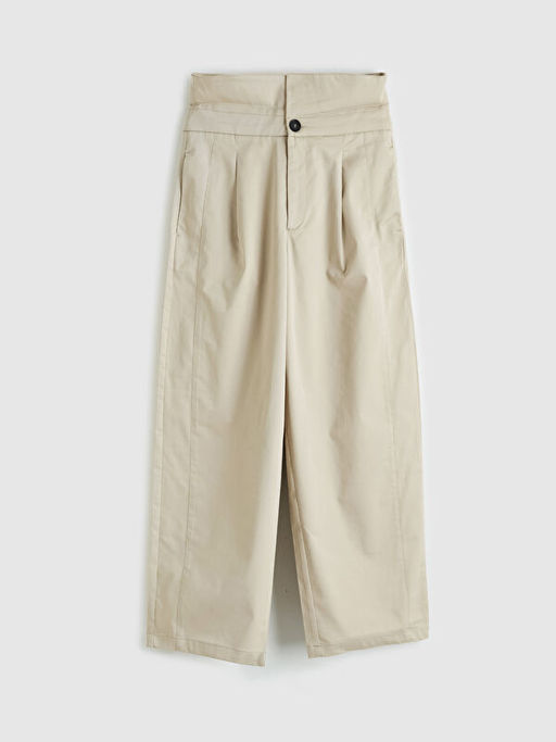 Loose Fit Pileli Kad?n Kuma? Pantolon
