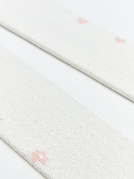 ?i?ek Desenli K?z Bebek K?lotlu ?orap 2li