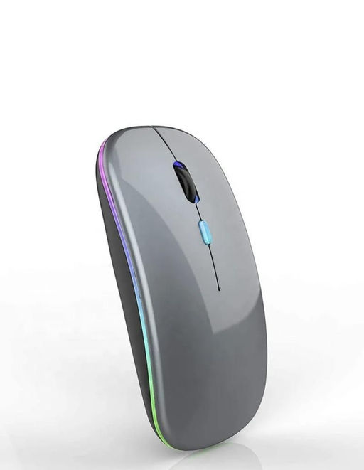 Отличная мышка с Двумя типами подключения Bluetooth + беспроводная с USB,2, подсветка, шикарный глянцевый серый