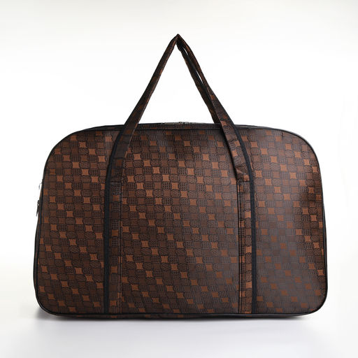 Сумка дорожная на молнии, наружный карман, длинный ремень, цвет коричневый - Simaland фото 3