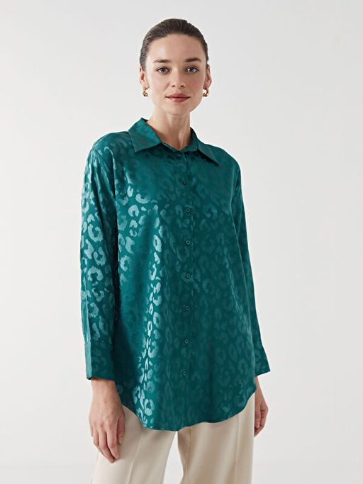 Desenli Saten Kad?n G?mlek Tunik