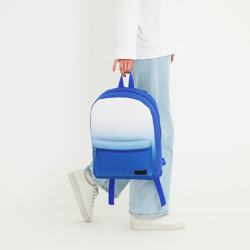 Рюкзак текстильный с белым градиентом, 38х29х11 см, 38 х цвет синий синий, отдел на молнии, цвет красный - Nazamok фото 3