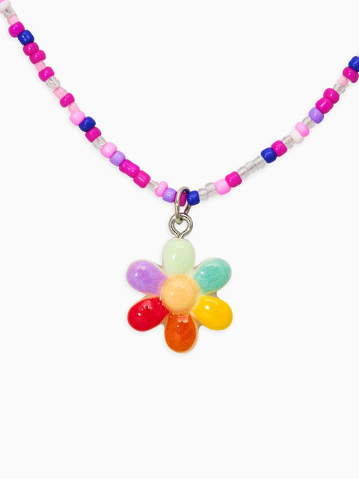 Цена за 2 шт. Бусы бисерные с подвеской детские «Выбражулька. Цветок», 38 см, разноцветные