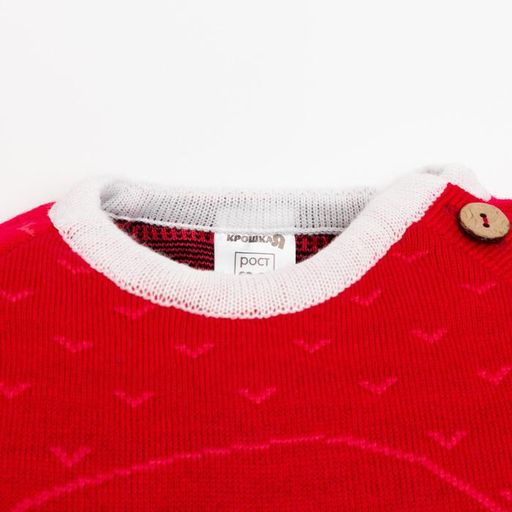 Комбинезон вязаный Крошка Я Санта рост 68-74 см  фото 2