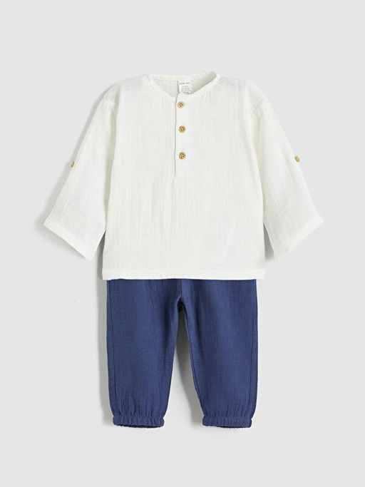 Erkek Bebek Hakim Yaka G?mlek ve E?ofman Alt?