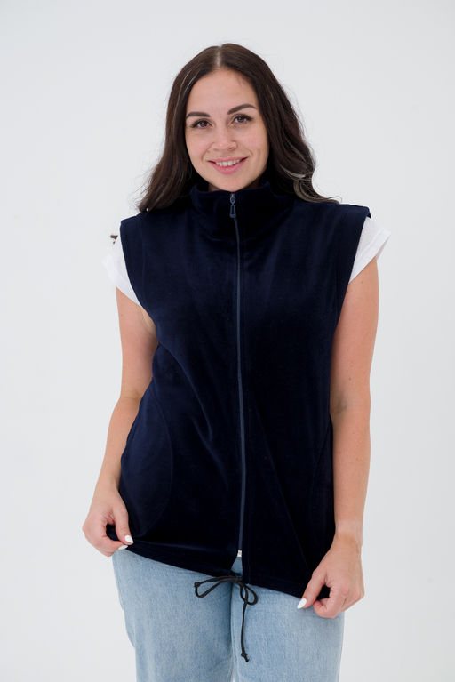 Жилет женский из велюра синий - Амадэль фото 2