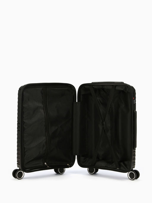 Чемодан на колёсах маленький 44 л (S), на молнии, кодовый замок, чёрный