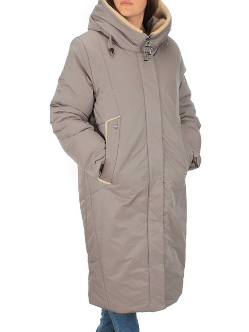 M-9079 GRAY/BEIGE Пальто зимнее женское CORUSKY (верблюжья шерсть)