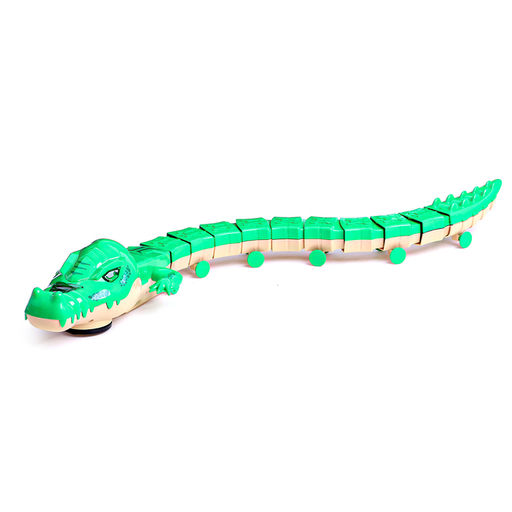 Интерактивная игрушка Животное.Аллигатор, световые эффекты, работает от батареек, 11 деталей, цвет зелёный - Woow toys фото 2